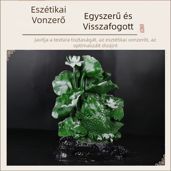 Jáde kő szobor — kézzel készített dekoráció otthonra és irodára, házavató ajándék
