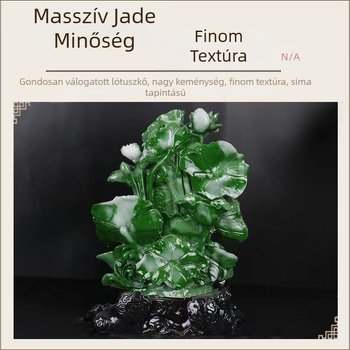 Jáde kő szobor — kézzel készített dekoráció otthonra és irodára, házavató ajándék