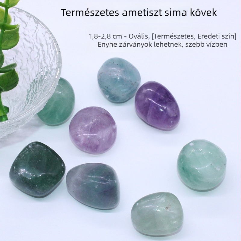 Természetes színű fluorit kristálykő dekoráció akváriumhoz, 100 g