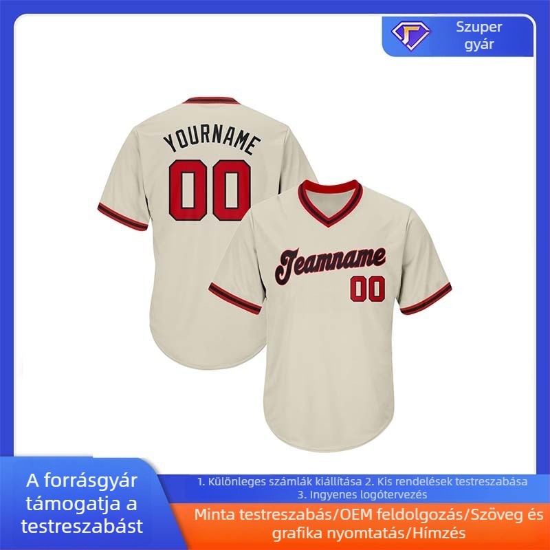 Személyre szabott rögbi és amerikai futball mez, rövid ujjú, retro bordázott kötött edzőfelső