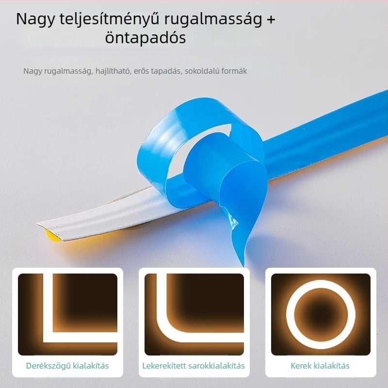 Monokróm 220V COB LED-szalag, öntapadós, beltéri lineáris világítás, 10W/m, 240 LED/m, 180° sugárzási szög, CRI 80, 50 000 h
