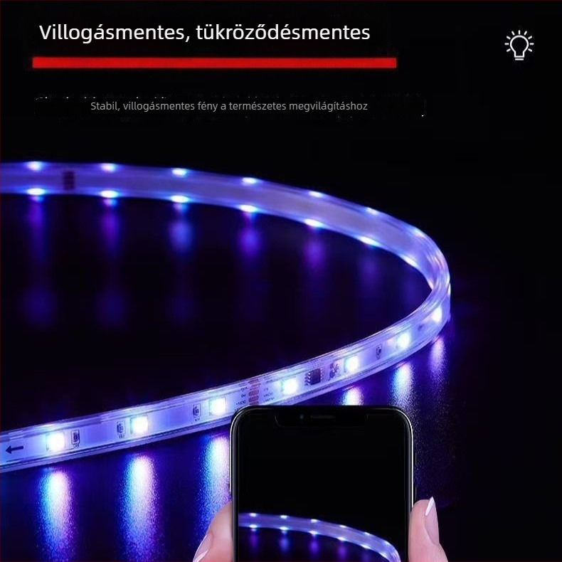 Színes dinamikus LED-szalag, 12–24V, megszakítás utáni folytatási funkcióval, kültéri vízálló, reklám- és dekorációs célokra