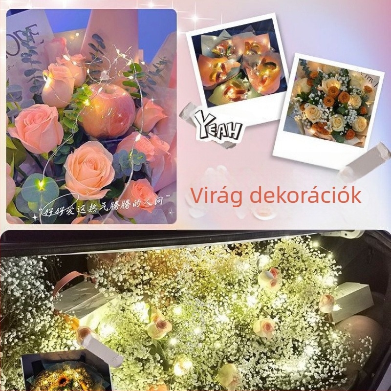 Rézdrótos LED-sor, villogó csillagos ég effekt – dekoratív világítás DIY-hoz