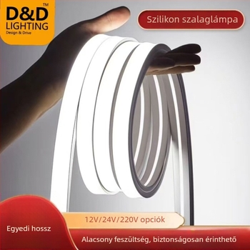Silikon LED szalag, 24V/12V/220V, rugalmas kültéri lineáris világítás