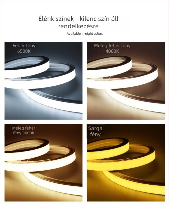 Silikon LED szalag, 24V/12V/220V, rugalmas kültéri lineáris világítás