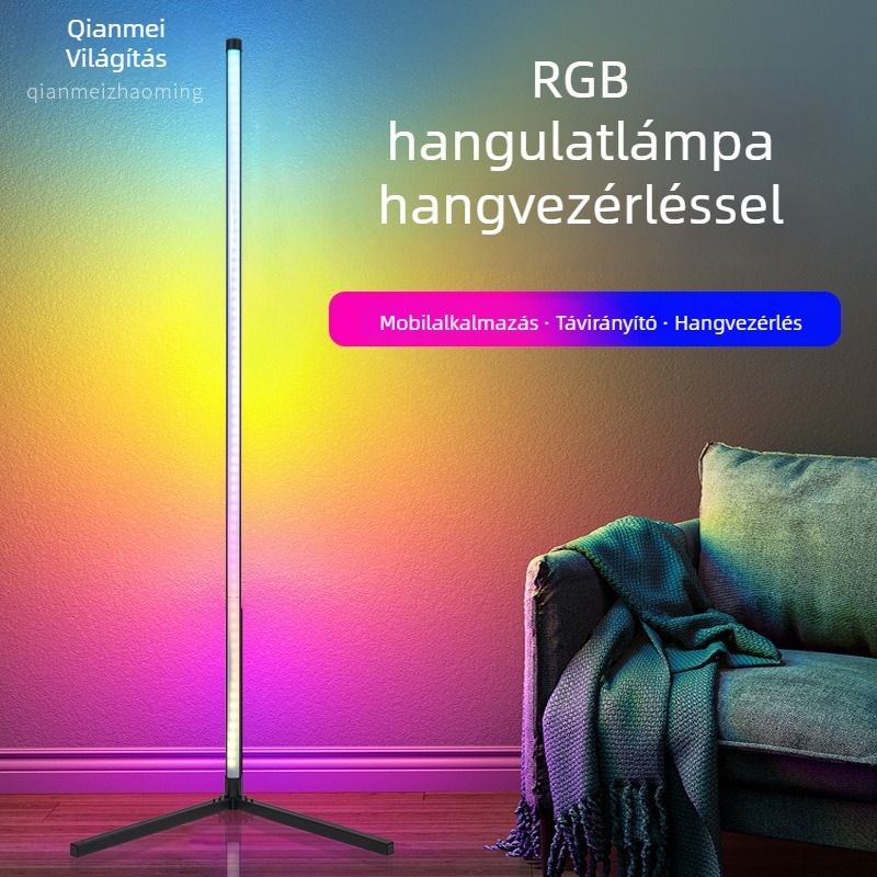 LED padlólámpa Bluetooth alkalmazással — intelligens saroklámpa RGB, zenés atmoszférikus fény