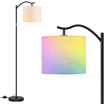 LED állólámpa textil árnyékolóval, Bluetooth RGB távirányítóval, modern minimalista dizájn