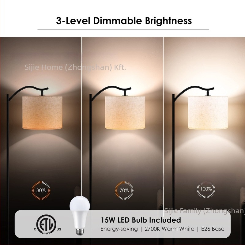 LED állólámpa textil árnyékolóval, Bluetooth RGB távirányítóval, modern minimalista dizájn