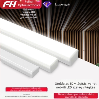 LED ötoldalas irodai lámpa, hosszú világítócsík, varratmentes kapcsolódás, irodai felújításra, kettős rögzítés: függő vagy felületre szerelhető, árnyékmentes fény