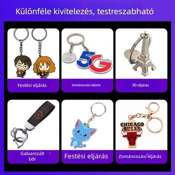 Fém kulcstartó karikatúra dizájnnal, testreszabható zománcfestéssel, kreatív ajándék