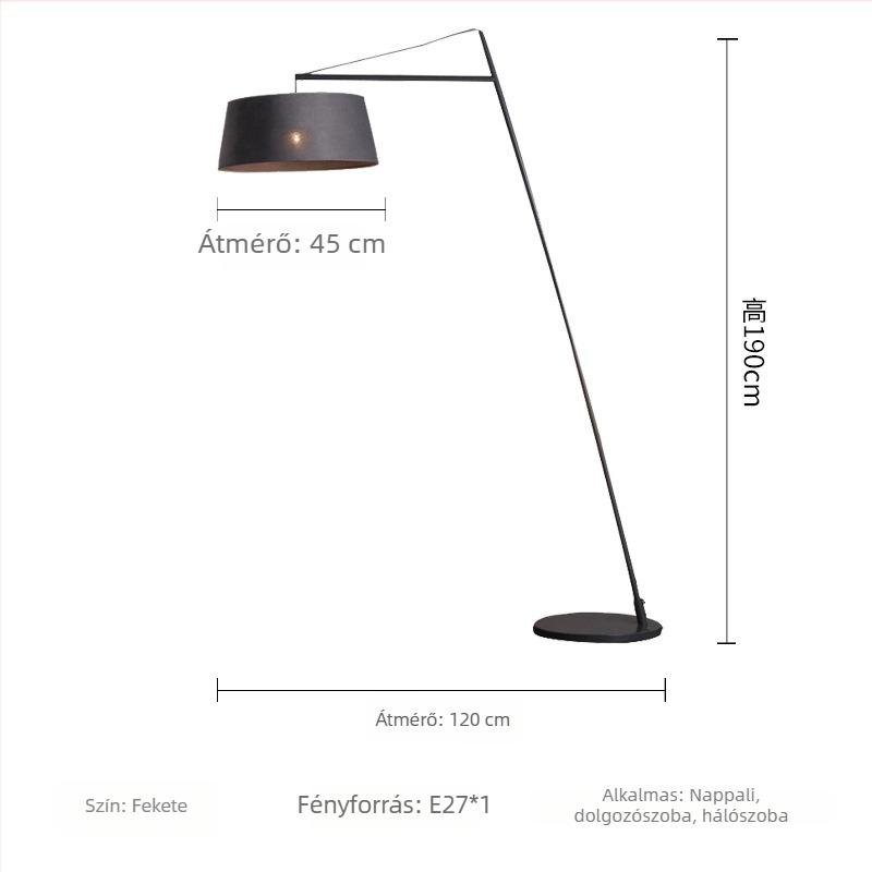 Északi minimalist textilárnyékolóval ellátott állólámpa – modern nappalira