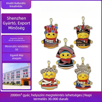 Személyre szabott Fuwa fém zománcos kulcstartó