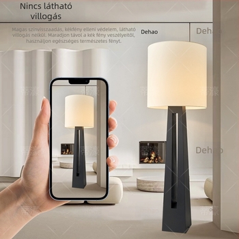 Modern, minimalist állólámpa nappaliba textil árnyékolóval