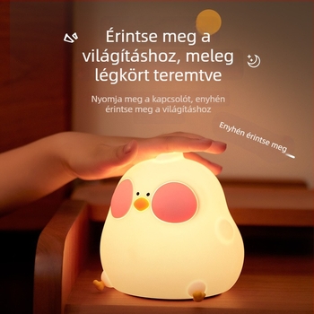 Szilikonból készült animációs állat formájú éjszakai fény, gyerekszoba éjjeli lámpa, születésnapi ajándék, stresszoldó játék, érintésre aktiválódó lámpa