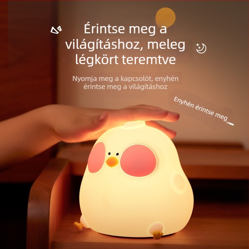 Szilikonból készült animációs állat formájú éjszakai fény, gyerekszoba éjjeli lámpa, születésnapi ajándék, stresszoldó játék, érintésre aktiválódó lámpa
