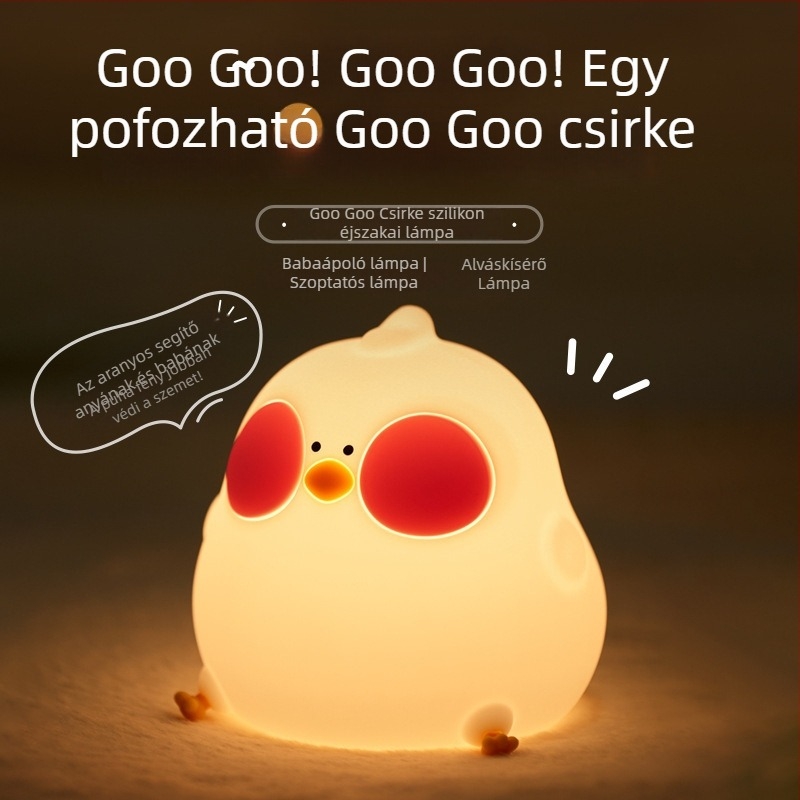 Szilikonból készült animációs állat formájú éjszakai fény, gyerekszoba éjjeli lámpa, születésnapi ajándék, stresszoldó játék, érintésre aktiválódó lámpa