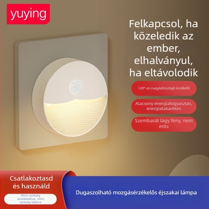 Testérzékelős éjjeli fény, újratölthető okos kollégiumi lámpa, ágy melletti lámpa hálószobához és a gyerekszobához