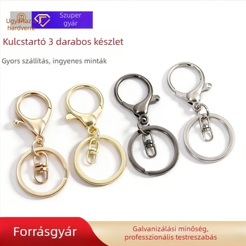 Fém kulcstartó plüssbaba függővel