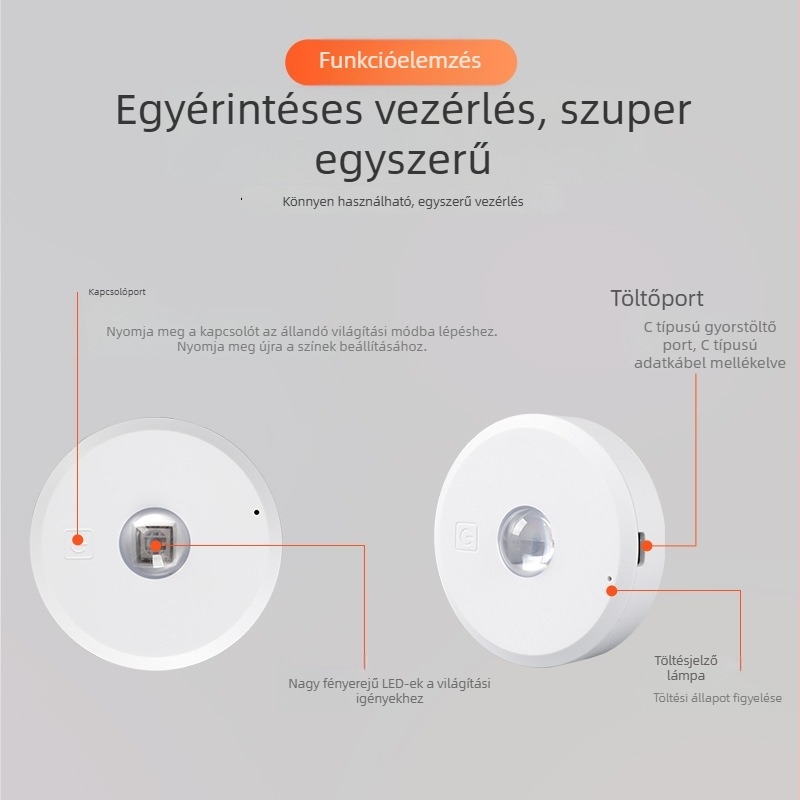 RGB vezeték nélküli szekrényvilágítás – LED korongvilágítás, akkumulátoros, konyha- és szekrényvilágítás, éjszakai fény