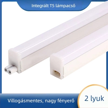 T5 LED cső integrált kettős csatlakozóval, nagy fényerő, 1,2 m hosszú, háztartási lineáris lámpa, készlet energiatakarékos tartóval