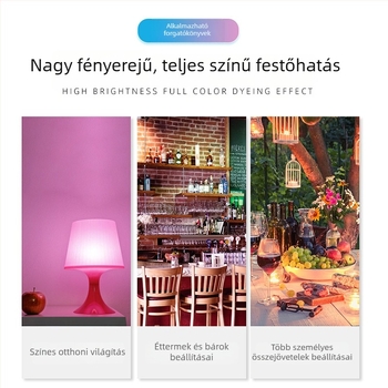 RGB Bluetooth LED izzó hanggal és vezeték nélküli távirányítóval, több színű színpadi fény