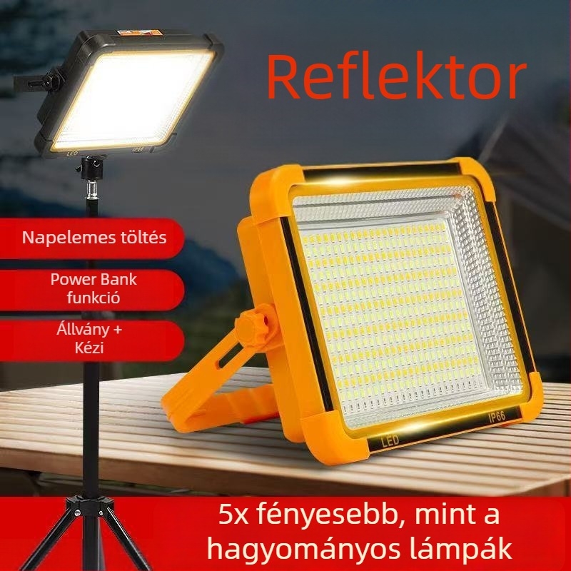 Napelemes kültéri fényszóró a kerthez, IP66 vízálló, éjszaka automatikus bekapcsolás