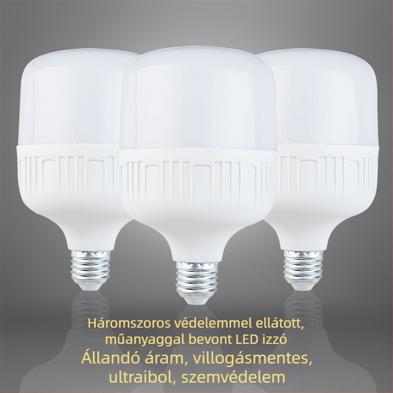 Háromvédelmes LED-lámpa, energiatakarékos, E27-es foglalat, beltéri és kültéri használatra, nagy teljesítmény
