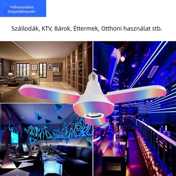 Bluetooth levél alakú zenélő lámpa, széles bemeneti feszültség, otthoni/KTV hangrendszerhez, fehér és színes hangulat LED világítás