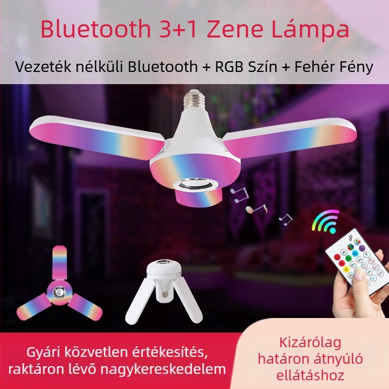 Bluetooth levél alakú zenélő lámpa, széles bemeneti feszültség, otthoni/KTV hangrendszerhez, fehér és színes hangulat LED világítás