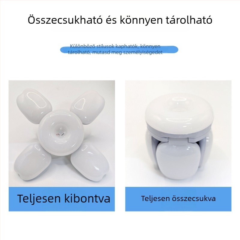 Almalevelű formájú összecsukható LED mennyezeti lámpa, 4 levél, E27-es foglalat, energiatakarékos, hálószoba és nappali