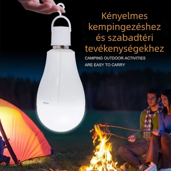 LED újratölthető vészvilágító izzó, E27-es foglalattal, levehető akkumulátorral, otthoni használatra