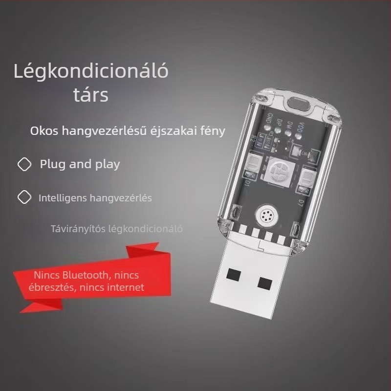 Hangvezérléses intelligens éjjeli fény USB-s szenzoros távirányítóval, otthoni használatra