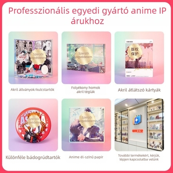 Személyre szabott akril kulcstartó, magas felbontású anime karakterrel chibi stílusban