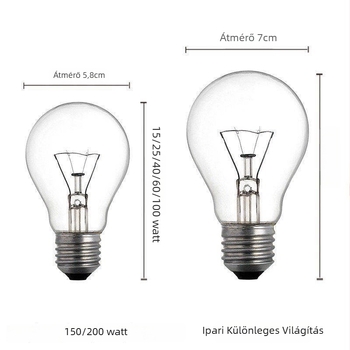 Retro wolframszálas izzó, meleg sárga fény, E14-es foglalat, magas hőmérséklet-állóságú, 200W fűtő izzó