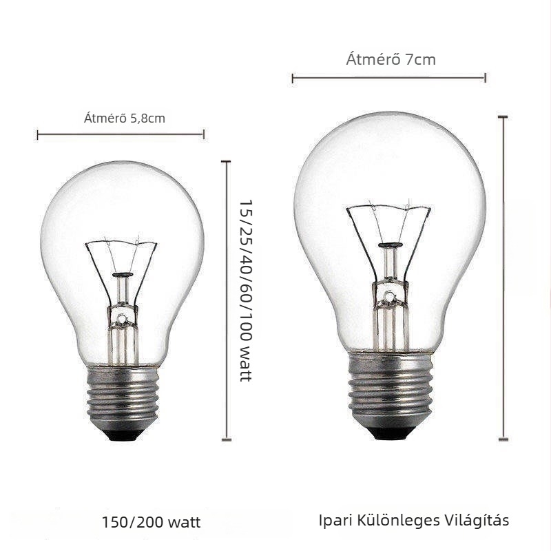 Retro wolframszálas izzó, meleg sárga fény, E14-es foglalat, magas hőmérséklet-állóságú, 200W fűtő izzó