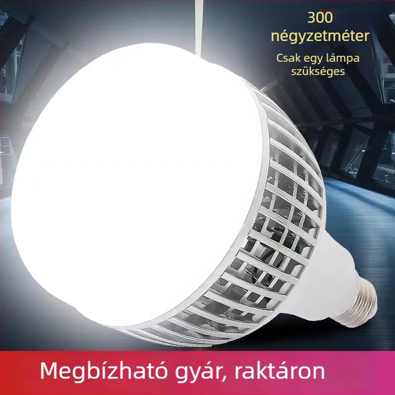 LED nagy teljesítményű gömbizzó műhelyek és raktárak számára, E27 foglalat, 3800 lm, 220V, alumínium test, PC difúzor, IP20, élettartam 10000 h