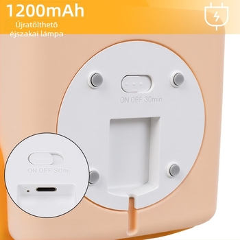 Szilikon érintéses éjszakai lámpa USB töltéssel, hálószoba alváshoz, 30 perces időzítő, lágy fény, szemvédő