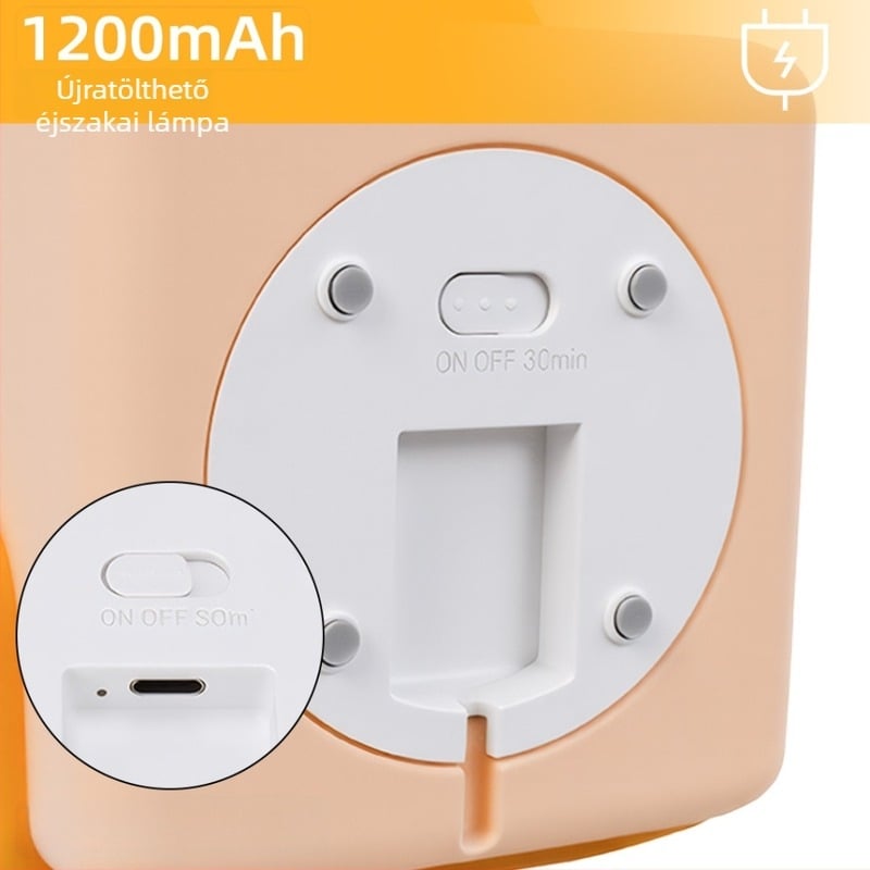 Szilikon érintéses éjszakai lámpa USB töltéssel, hálószoba alváshoz, 30 perces időzítő, lágy fény, szemvédő