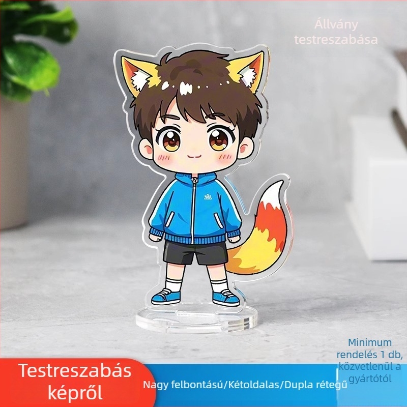 Akril figura állvány, személyre szabott anime merch, DIY kulcstartó medállal, PP klip autókulcsokhoz