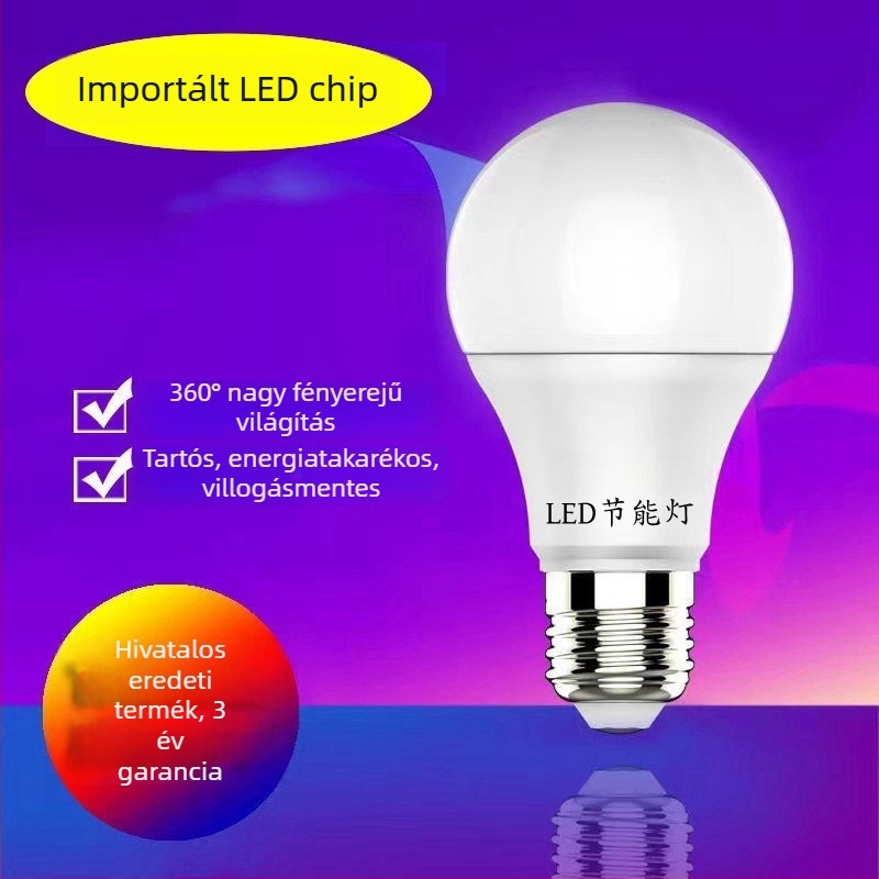 LED izzó E27-es foglalattal, 1000 lm, 360° fényáram, villogásmentes, szemkímélő, energiatakarékos otthoni világításhoz
