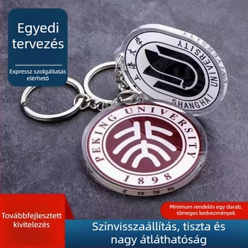 Akril kulcstartó egyetemi címert ábrázolva, ballagási emléktárgy
