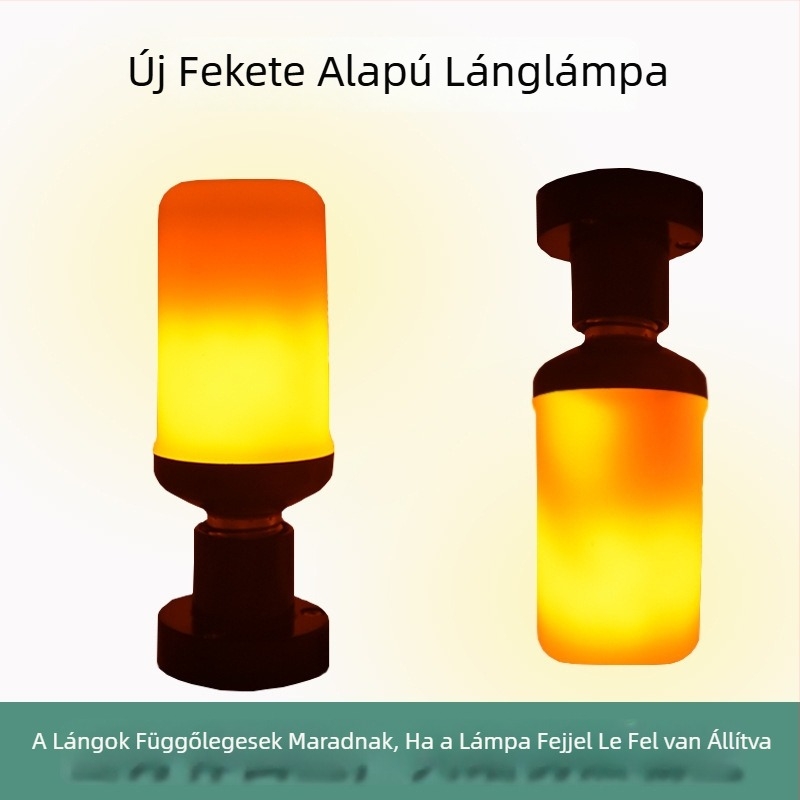 51-LED lámpa láng effektel, 4 üzemmóddal, fekete alap, karácsonyi hangulatlámpa