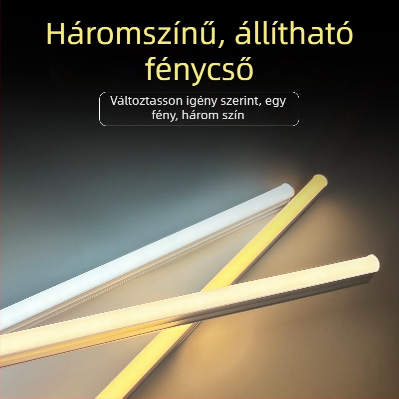Háromszínű LED csőlámpa, integrált T5/T8, 1,2 m hosszú, összekapcsolható, otthoni használatra, kiváló fényerő