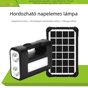 30W-os napelemes világítási rendszer LED-projektorral és USB-töltéssel, kültéri kempingezéshez