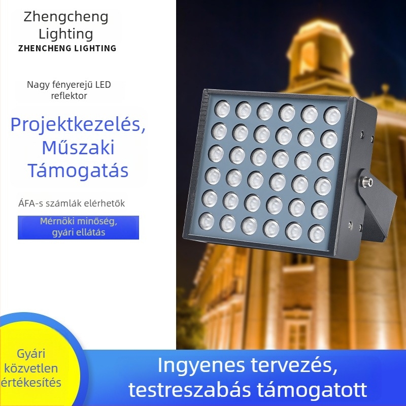 LED kültéri reflektor IP66 vízálló, nagy fényerő, 36W, 3600 lm, alumínium ház, 36 LED