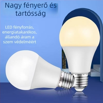 LED izzó E27-es foglalattal, üvegtest, három védelmi funkció, energiatakarékos 3W–5W