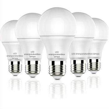 LED izzó E27-es foglalattal, üvegtest, három védelmi funkció, energiatakarékos 3W–5W