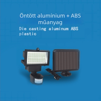 Napelemes mozgásérzékelős LED-reflektor, 60 LED, kültéri utcai és táj megvilágítására