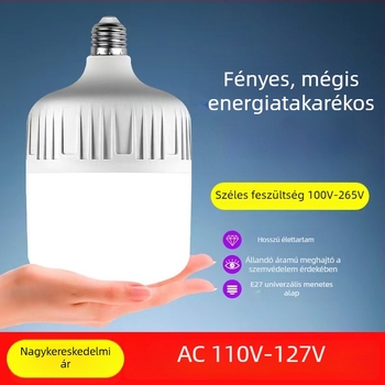 LED izzó, E27 foglalat, széles feszültségtartomány 85-265V, bányászati lámpa, nagy fényerő, energiatakarékos