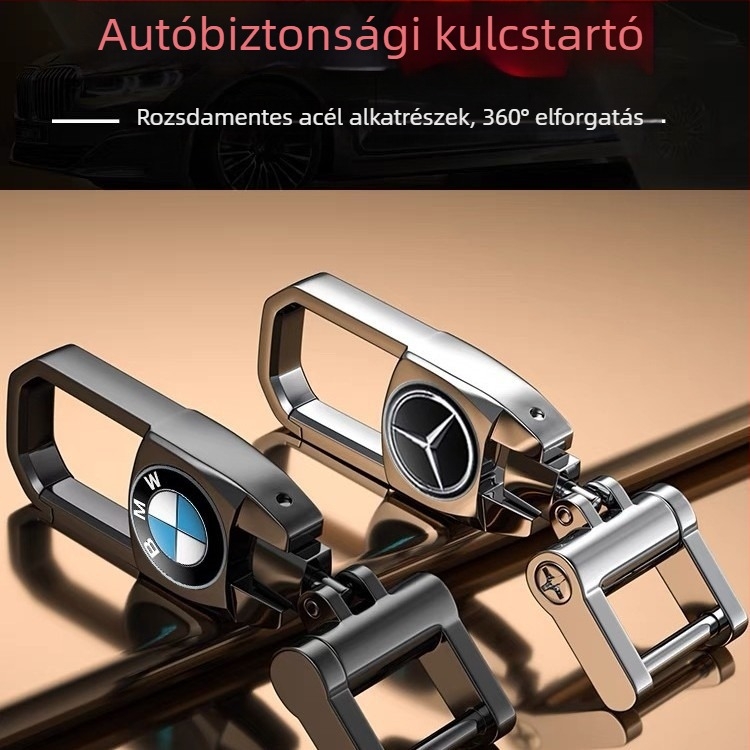 Határokon átívelő kreatív autós kulcstartó logóval, kézzel készített bőrszövésű fonattal, fémből készült kulcstartó